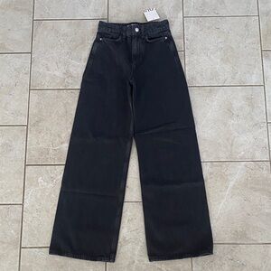 Zara NWT Black Wide Leg Jeans 0